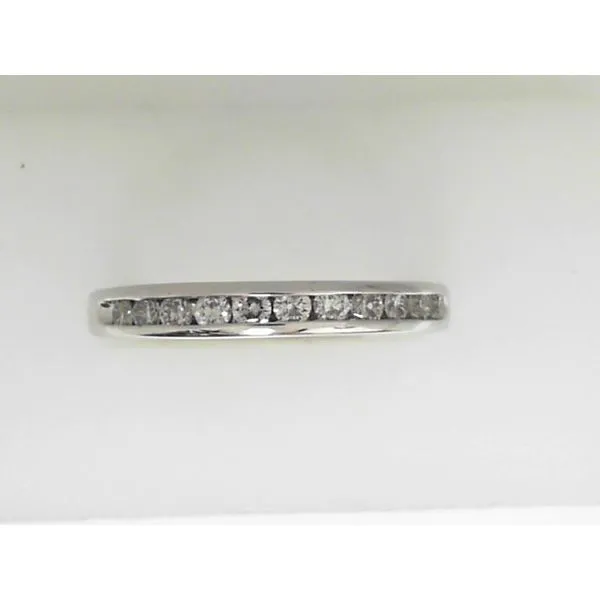 White 14 Karat Bezel Set Diamond Wedding Band Ware's Jewelers Bradenton, FL