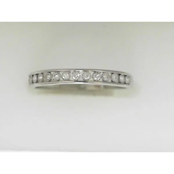White 14 Karat Bezel Set Diamond Wedding Band Ware's Jewelers Bradenton, FL