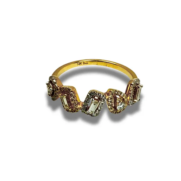 14 Karat Yellow Gold Patch Work Diamond Band  Ware's Jewelers Bradenton, FL