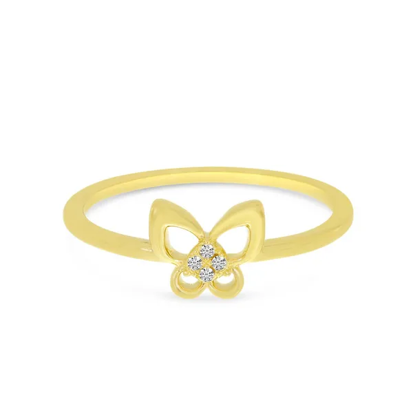 14K Yellow Gold Diamond Butterfly Ring Ware's Jewelers Bradenton, FL