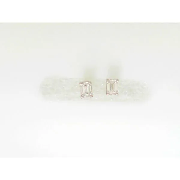14K White Gold Emerald Cut Diamond Earrings Ware's Jewelers Bradenton, FL