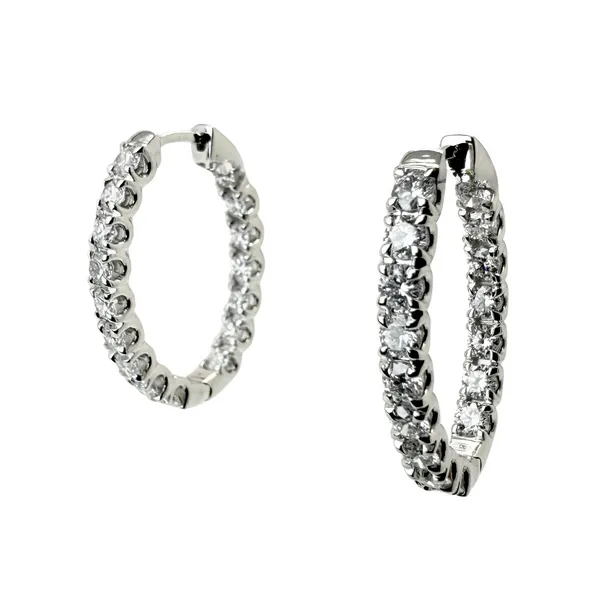 14K White Gold In/Out Diamond Earrings Ware's Jewelers Bradenton, FL