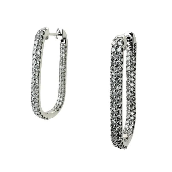14K White Gold In/Out Diamond Earrings Ware's Jewelers Bradenton, FL