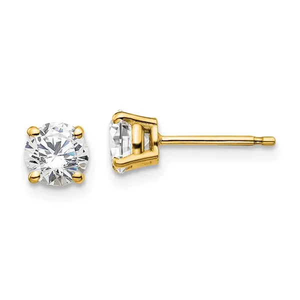 14K Yellow Gold Diamond Stud Earrings Ware's Jewelers Bradenton, FL