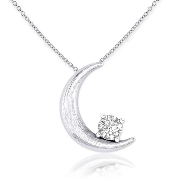 14K White Gold 'Rare & Forever' Moon Diamond Pendant Ware's Jewelers Bradenton, FL