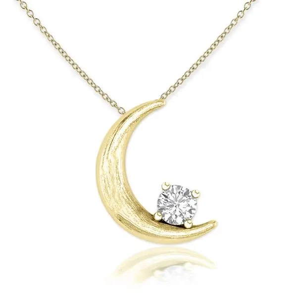 14 Karat Yellow Gold 'Rare & Forever' Moon Diamond Pendant Ware's Jewelers Bradenton, FL