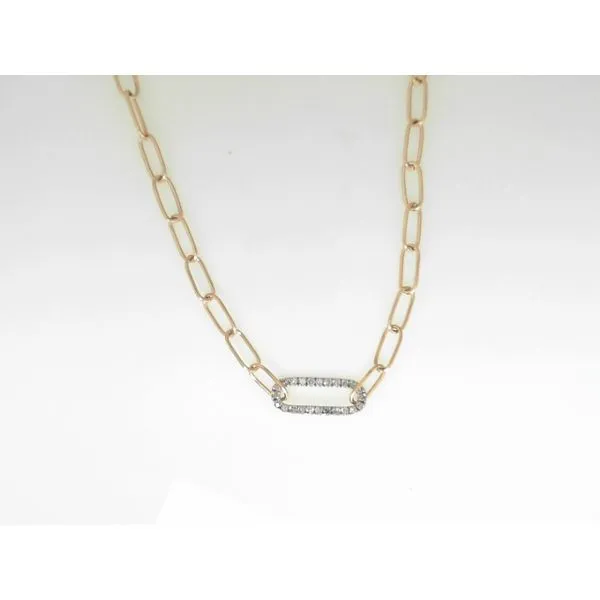 14K Yellow Gold Paperclip Diamond Necklace Ware's Jewelers Bradenton, FL