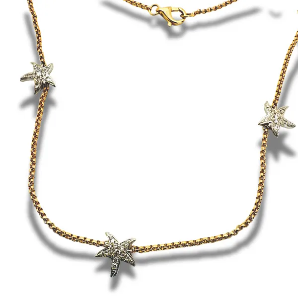 14 Karat Yellow Gold Diamond Starfish Necklace Ware's Jewelers Bradenton, FL