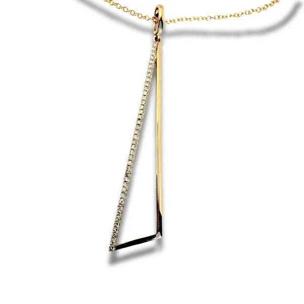 14 Karat Yellow Gold Triangle Diamond Pendant Ware's Jewelers Bradenton, FL