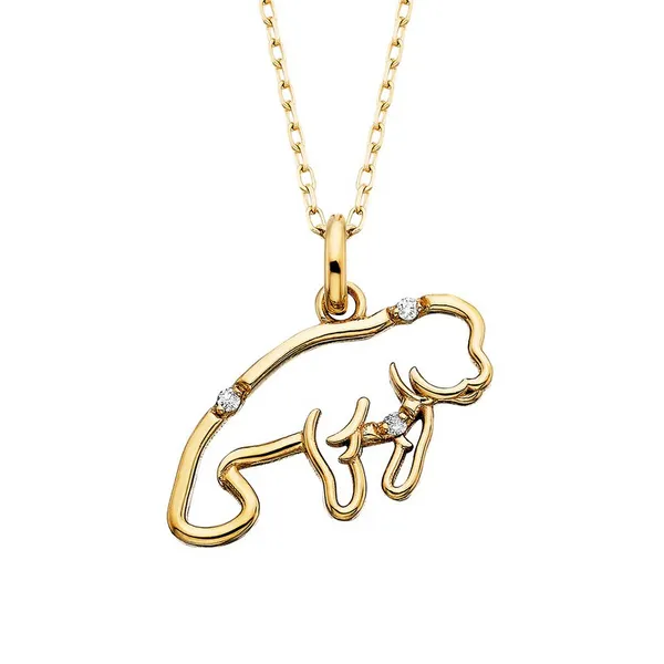 10Kt Yellow Gold Diamond Manatee Pendant Necklace Ware's Jewelers Bradenton, FL