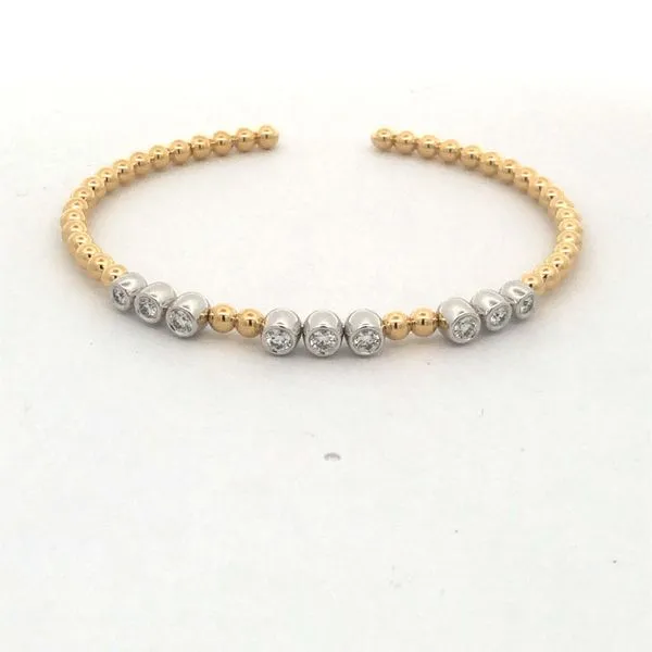 14K Two-Tone Diamond Cuff Bracelet Ware's Jewelers Bradenton, FL