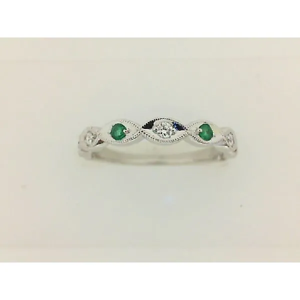 Lady's White 14 Karat Emerald Fashion Ring Ware's Jewelers Bradenton, FL