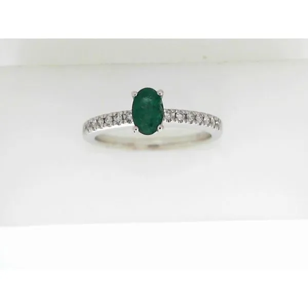 10K White Gold Emerald and Diamond Fashion Ring Ware's Jewelers Bradenton, FL