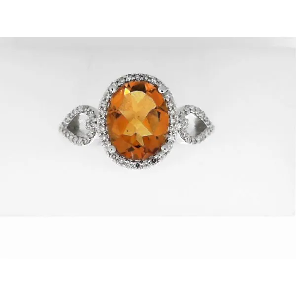 14K White Gold Citrine and Diamond Fashion Ring Ware's Jewelers Bradenton, FL