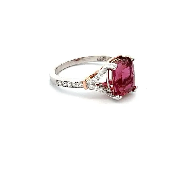 Rubellite Tourmaline and Diamond 14K White Gold Ring Image 2 Ware's Jewelers Bradenton, FL
