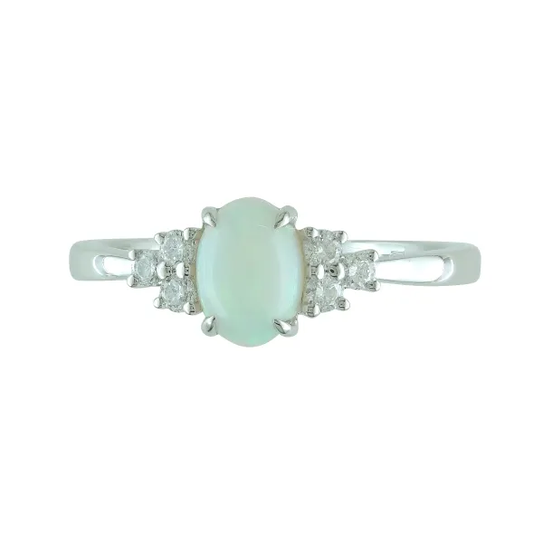 14K White Gold Opal and Diamond Ring Ware's Jewelers Bradenton, FL