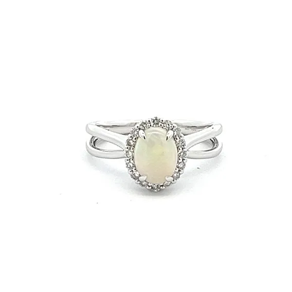 14K White Gold Opal and Diamond Ring Ware's Jewelers Bradenton, FL