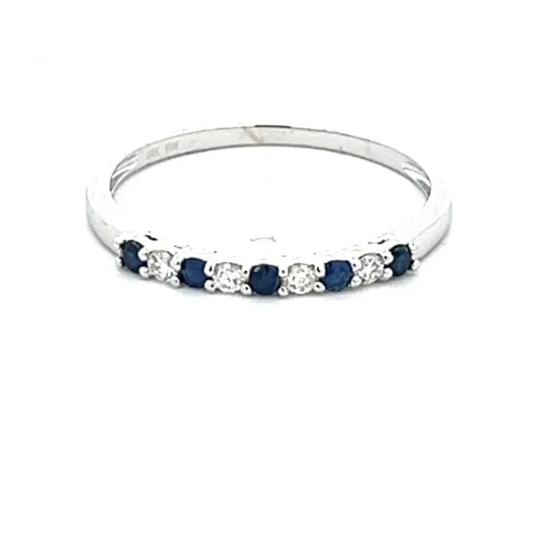 14K White Gold Blue Sapphire and Diamond Anniversary Ring Ware's Jewelers Bradenton, FL