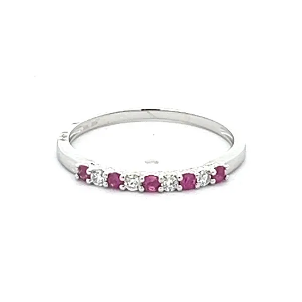 14K White Gold Ruby and Diamond Anniversary Ring Ware's Jewelers Bradenton, FL