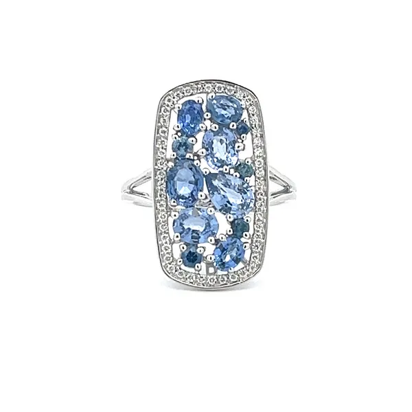 14K White Gold Diamond and Blue Sapphire Ring Ware's Jewelers Bradenton, FL