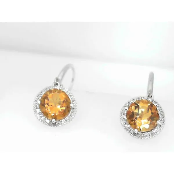Citrine and Diamond Earrings in 10K White Gold Ware's Jewelers Bradenton, FL