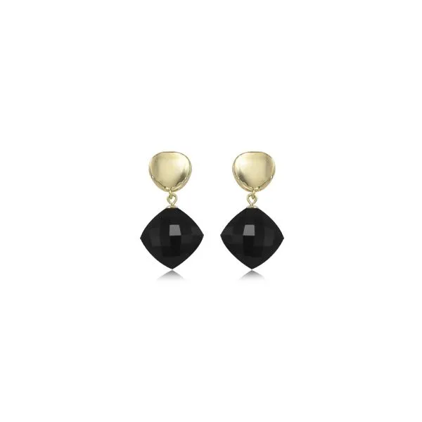 Onyx Drop Earrings in 14K Yellow Gold Ware's Jewelers Bradenton, FL