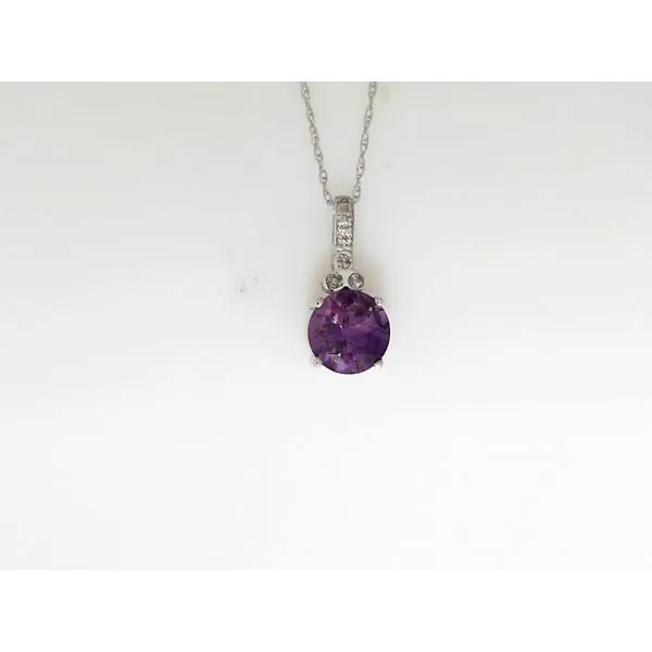 Amethyst & Diamond Pendant in 10K White Gold Ware's Jewelers Bradenton, FL