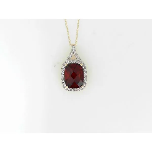Garnet & Diamond Pendant in 14K Yellow Gold Ware's Jewelers Bradenton, FL