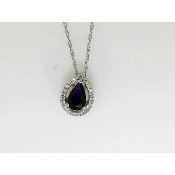 Sapphire & Diamond Pendant in 14K White Gold Ware's Jewelers Bradenton, FL