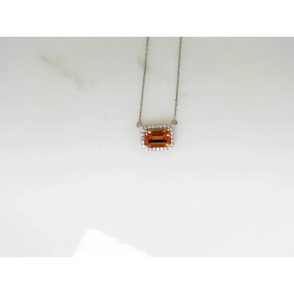 White 14K Gold Colored Stone Necklace Ware's Jewelers Bradenton, FL