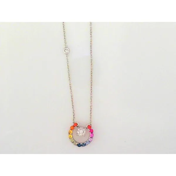 18K White Gold Rainbow Sapphire Necklace Ware's Jewelers Bradenton, FL