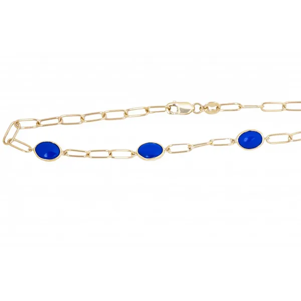 14K Yellow Gold Lapis Bracelet Ware's Jewelers Bradenton, FL