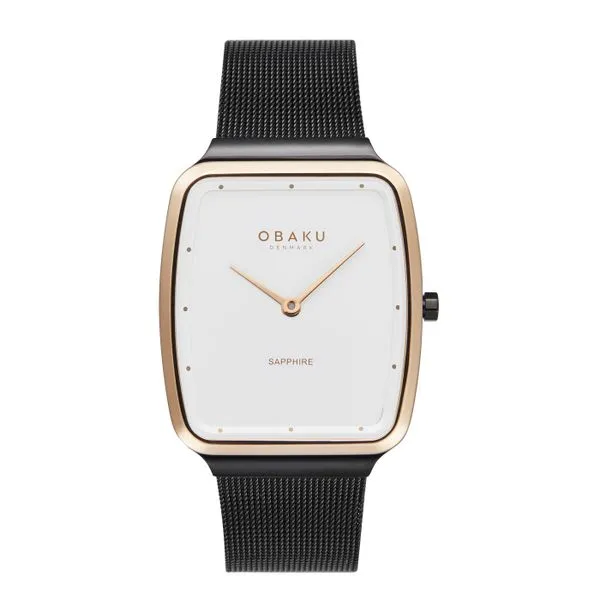 Black and Rose Gold Stainless Steel Dress Watch Ware's Jewelers Bradenton, FL