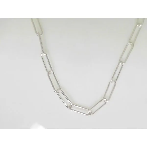 Sterling Silver Elongated Cable Chain Necklace Ware's Jewelers Bradenton, FL
