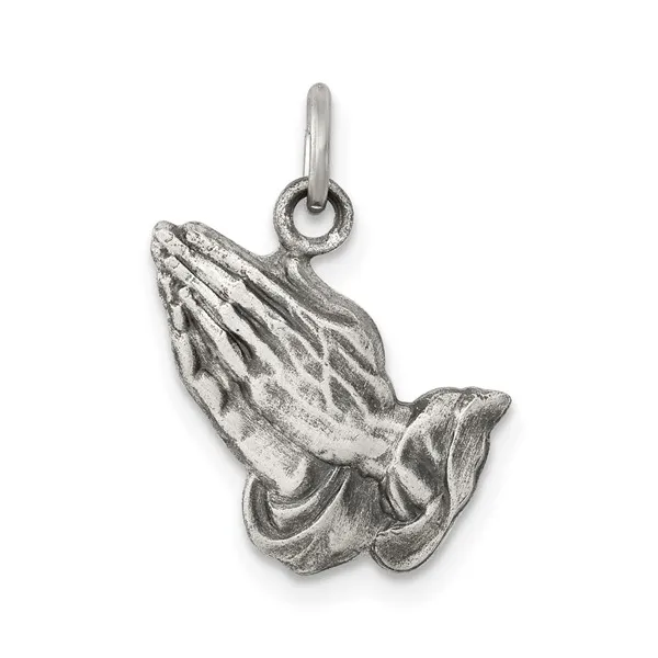 Sterling Silver Prayer Hands Charm Pendant Ware's Jewelers Bradenton, FL