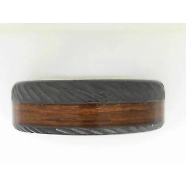 Black Ceramic Bourbon Bark Inlay Men's Wedding Band Ware's Jewelers Bradenton, FL