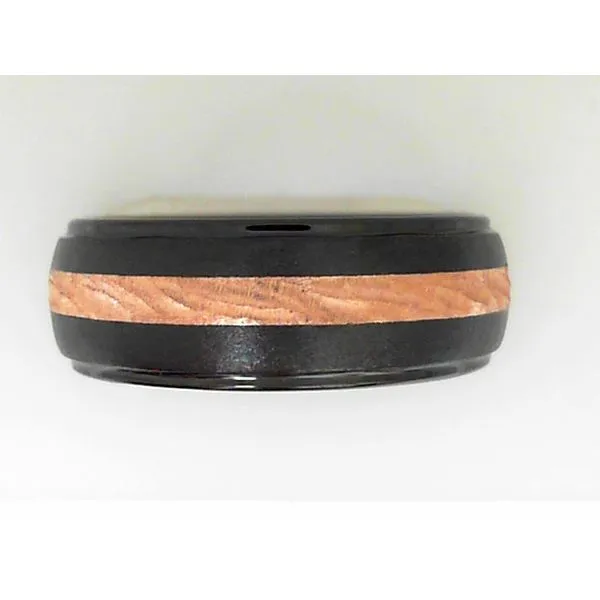 Black Ceramic Rose Gold Inlay Men's Wedding Band Ware's Jewelers Bradenton, FL