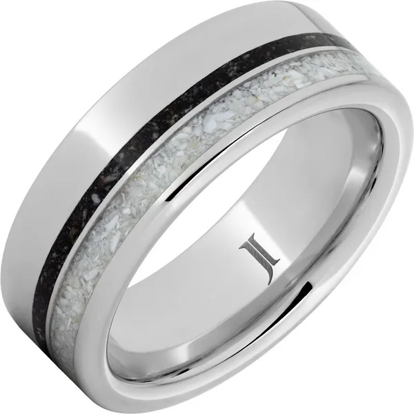 Serinium Men's Wedding Band with Shark Tooth Fossil Inlay Ware's Jewelers Bradenton, FL