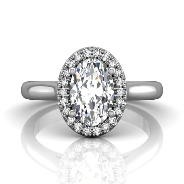 Diamond Oval Halo Solitaire Engagement Ring by Martin Flyer Wesche Jewelers Melbourne, FL