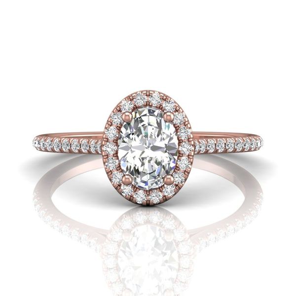 Diamond Oval Engagement Ring with Halo by Martin Flyer Wesche Jewelers Melbourne, FL