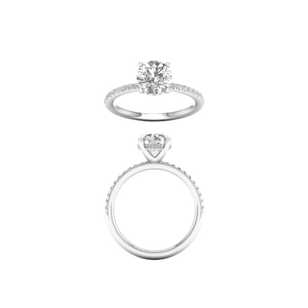 Complete Lab Grown Diamond Engagement Ring with Side Stones Wesche Jewelers Melbourne, FL