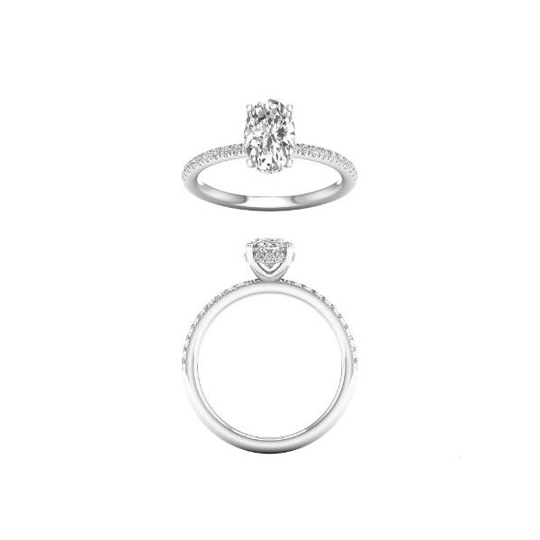 Complete Lab Grown Diamond Engagement Ring with Side Stones Wesche Jewelers Melbourne, FL