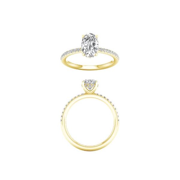 Complete Lab Grown Diamond Engagement Ring with Side Stones Wesche Jewelers Melbourne, FL