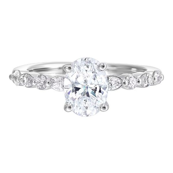 Complete Lab Grown Diamond Engagement Ring with Side Stones Wesche Jewelers Melbourne, FL