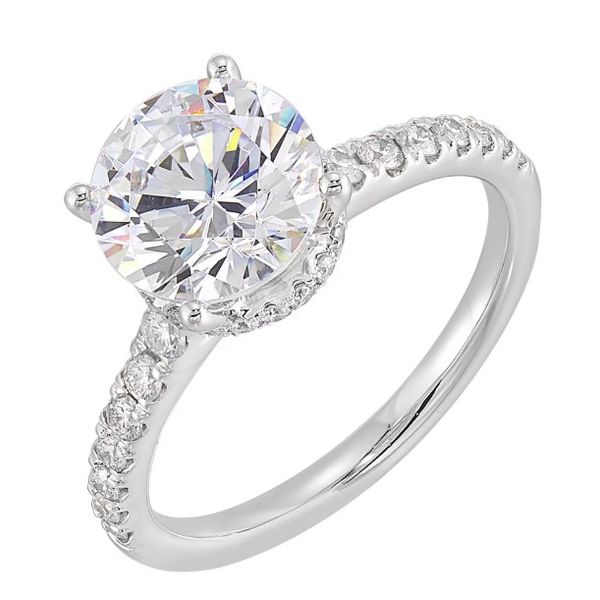 Complete Lab Grown Diamond Engagement Ring with Side Stones Wesche Jewelers Melbourne, FL