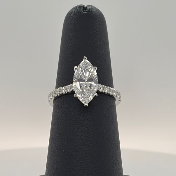 Complete Lab Grown Diamond Engagement Ring with Side Stones Wesche Jewelers Melbourne, FL