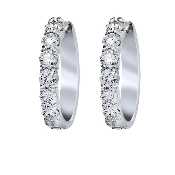 Diamond Huggie Hoop Earrings from the Wesche Signature Collection Wesche Jewelers Melbourne, FL