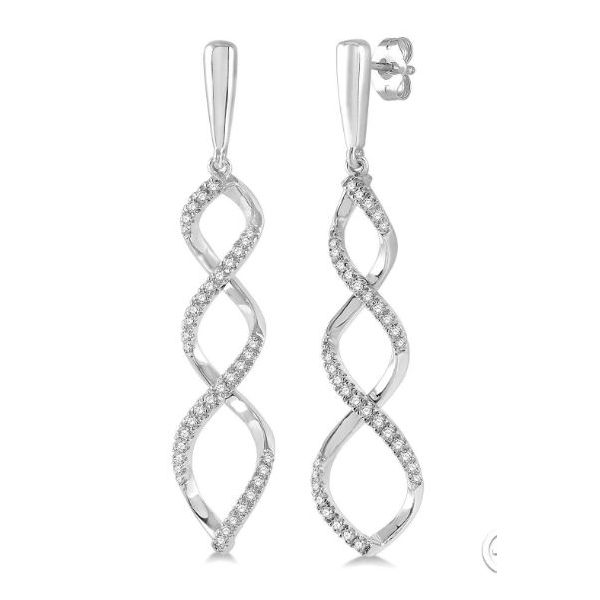 Long Swirl Dangle Earrings Wesche Jewelers Melbourne, FL