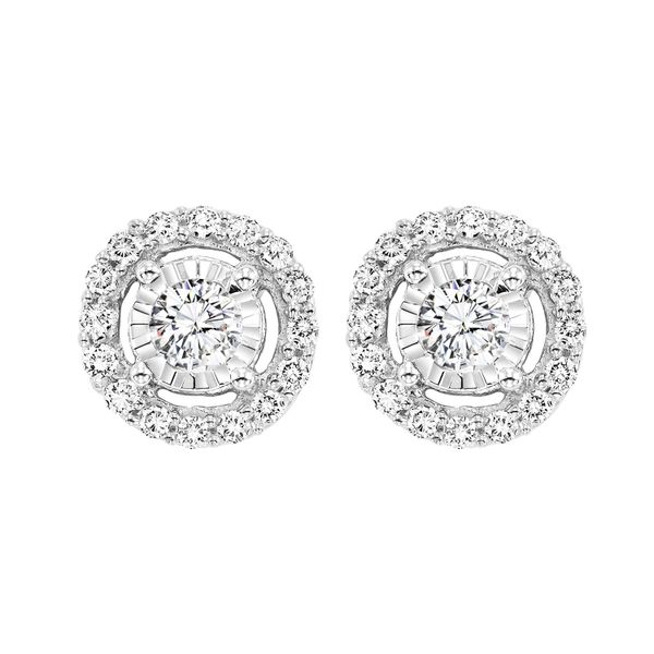 Diamond Halo Stud Earrings Wesche Jewelers Melbourne, FL