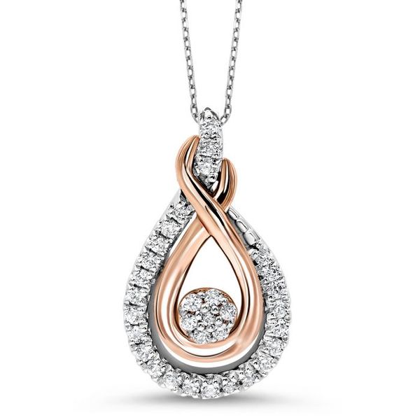 Diamond Two-Tone Woven Pendant Wesche Jewelers Melbourne, FL